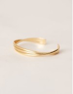 Curve 14k gold plated cuff bracelet with twist detail