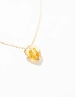 lexi heart pendant necklace with amber stone in gold