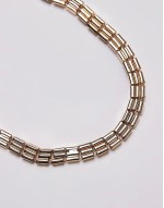 Nate triple block necklace in gold tone